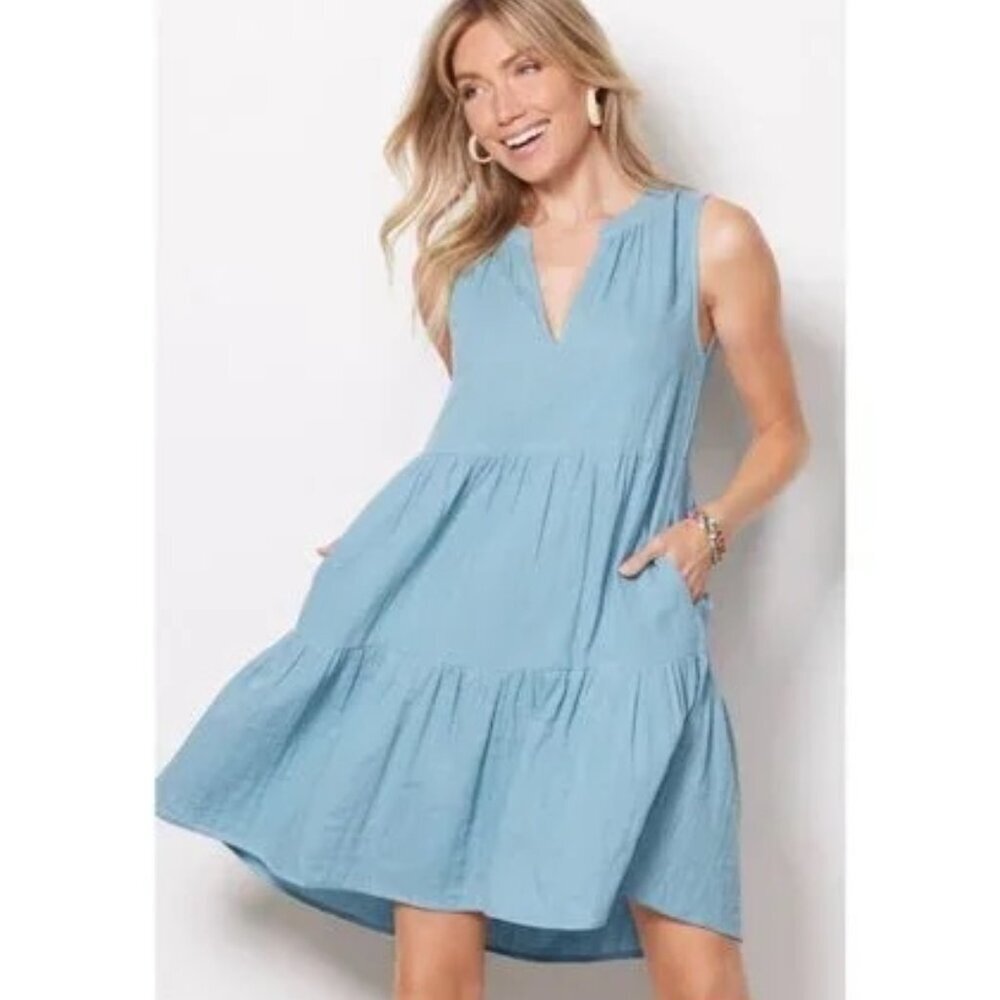 Evereve Sundry French Blue The Everyday Dress Pockets size: 2 = M - Picture 1 of 10